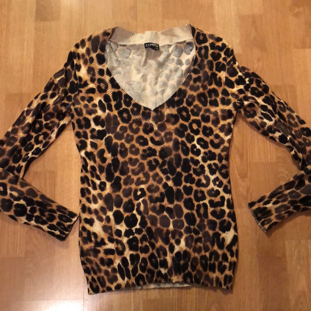 Express Leopard Print Sweater